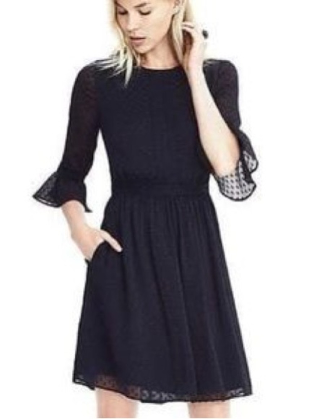 Banana Republic Swiss Dot Chiffon Dress